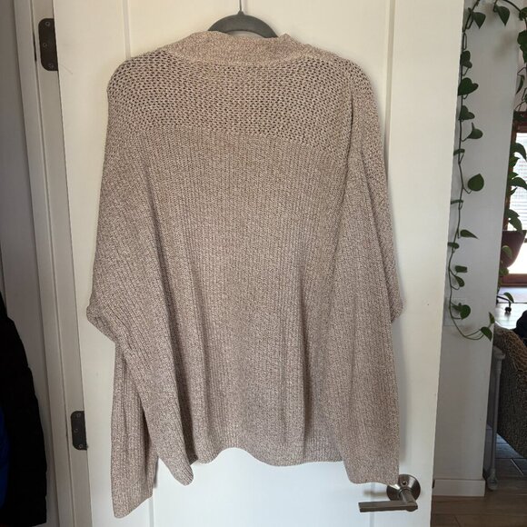 Vintage Eddie Bauer Sweater Men's Large Tan Henley Chunky Knit Outdoor Fall 90s - Picture 7 of 9